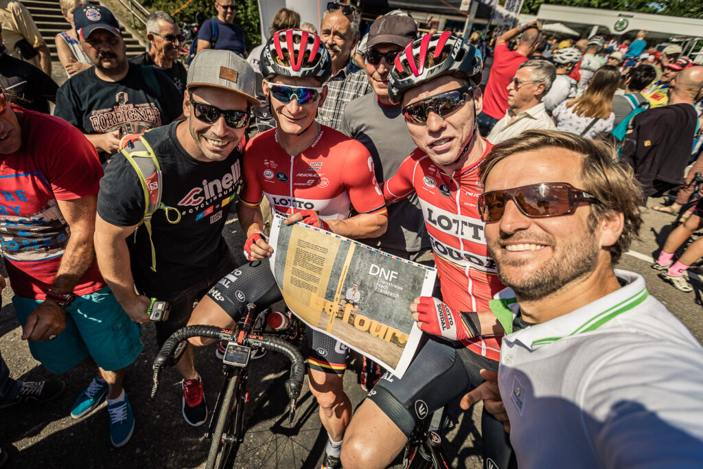 v.l.n.r. Sebastian Paddags, Andre Greipel, Marcel Sieberg, Lars Wehrmann